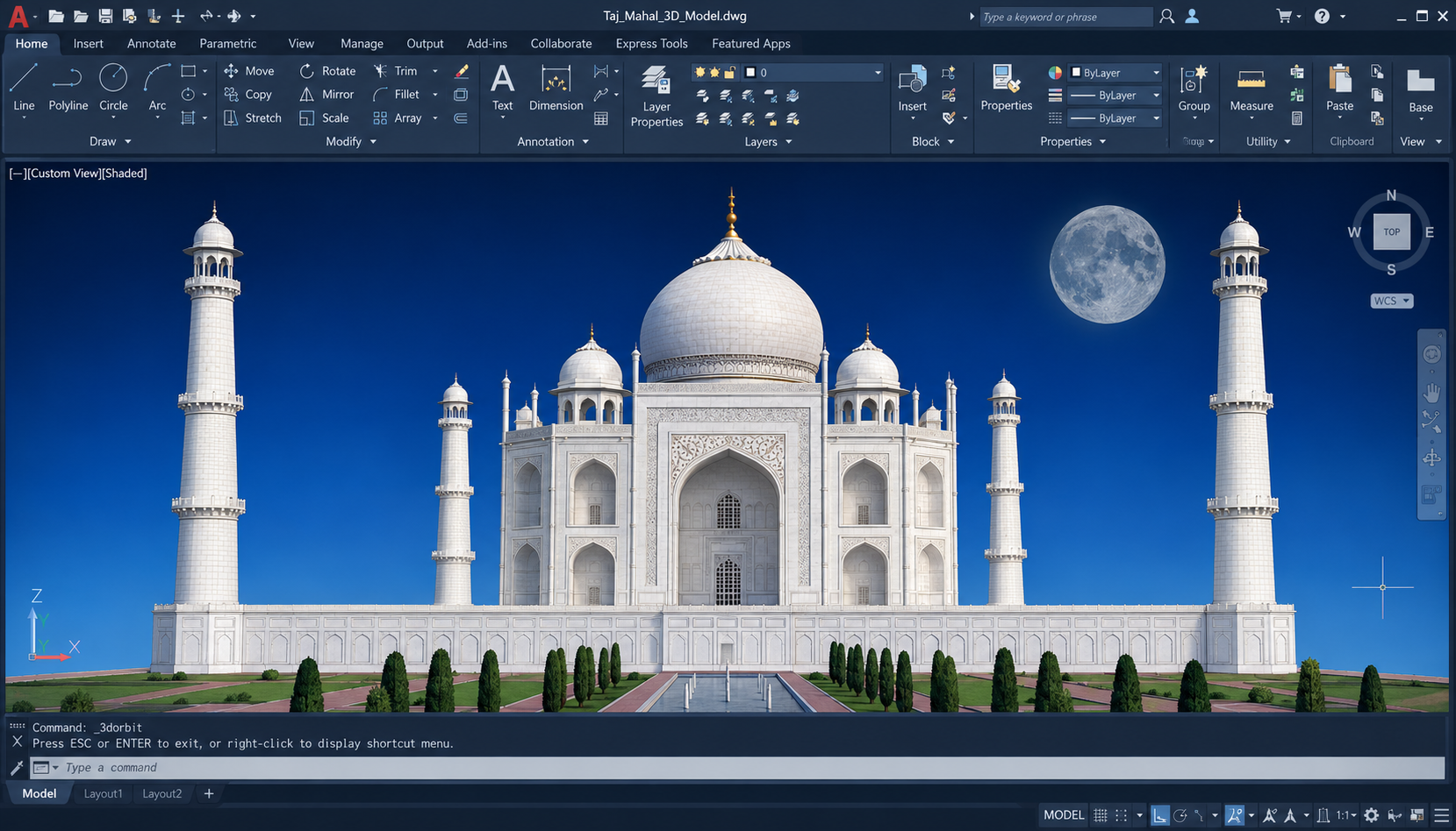 Taj Mahal — 3D CAD Model project preview